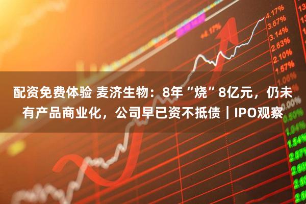 配资免费体验 麦济生物：8年“烧”8亿元，仍未有产品商业化，公司早已资不抵债｜IPO观察